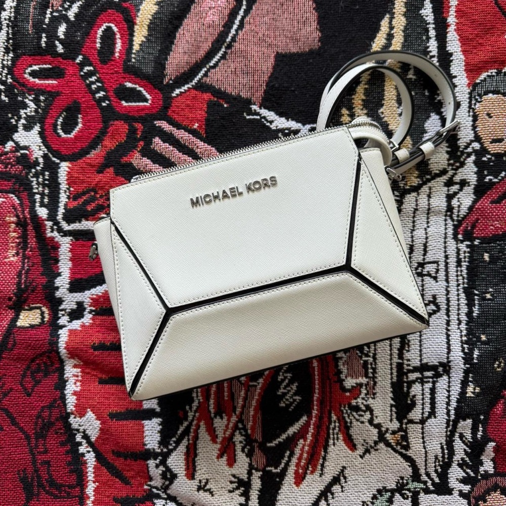 Michael Kors White prism Crossbody Bag